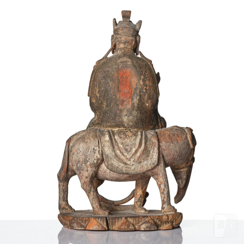 A wooden sculpture of Samantabhadra on an elephant, - 图7
